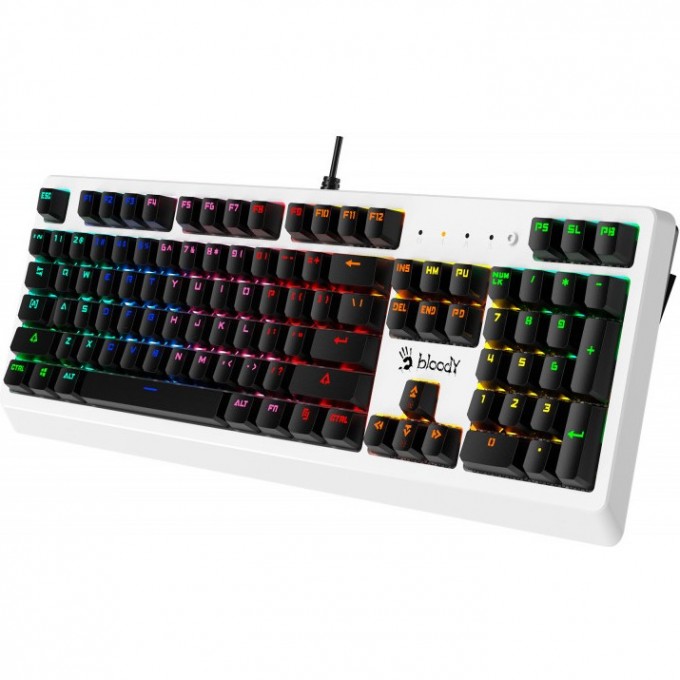 Клавиатура A4TECH BLOODY B810RC FOR GAMER LED USB черно-белая B810RC (  WHITE )